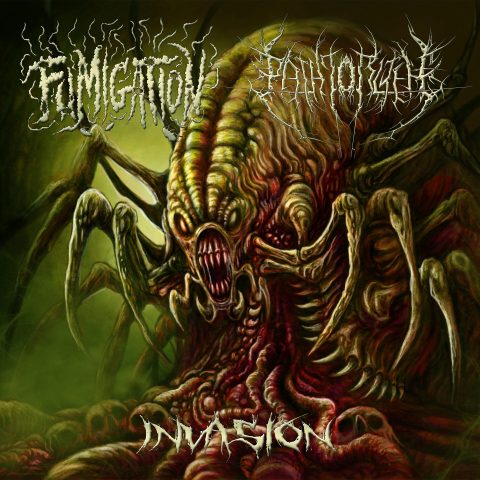 Fumigation / The Path to R'Lyeh - Invasion Split CD Album art for the Invasion split