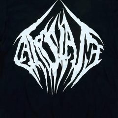 Calculate logo in white on a black t-shirt