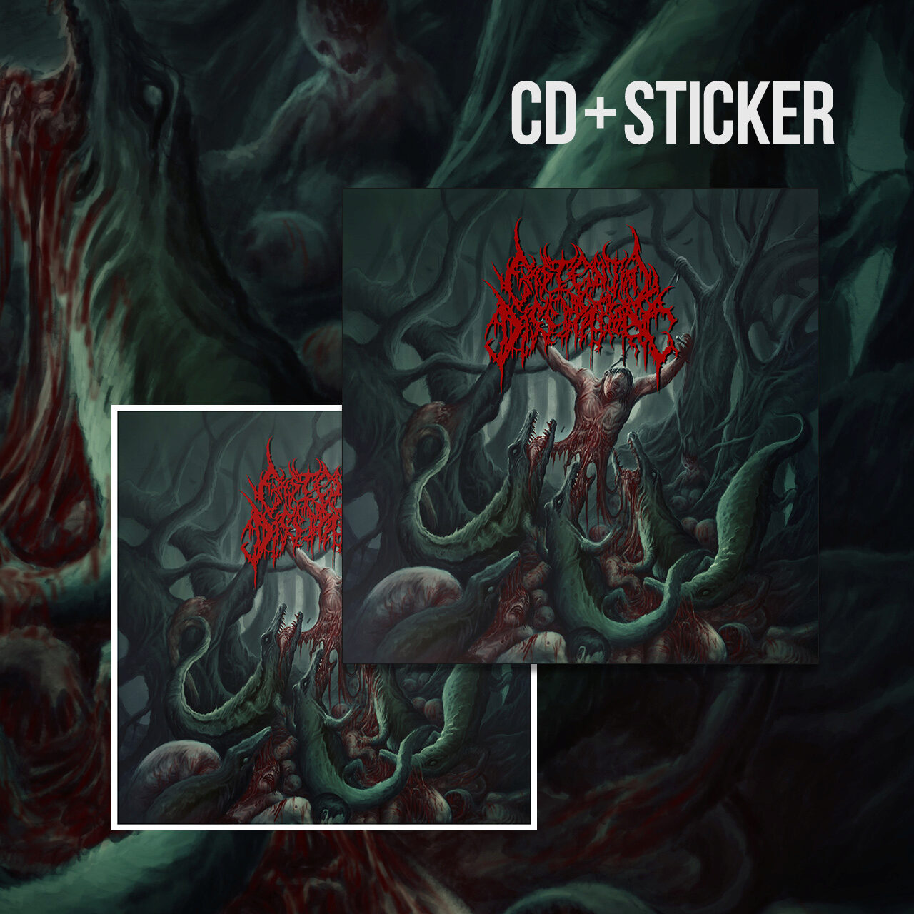 Existential Dissipation - Cesspool of Remnants Graphic showing a CD and sticker together