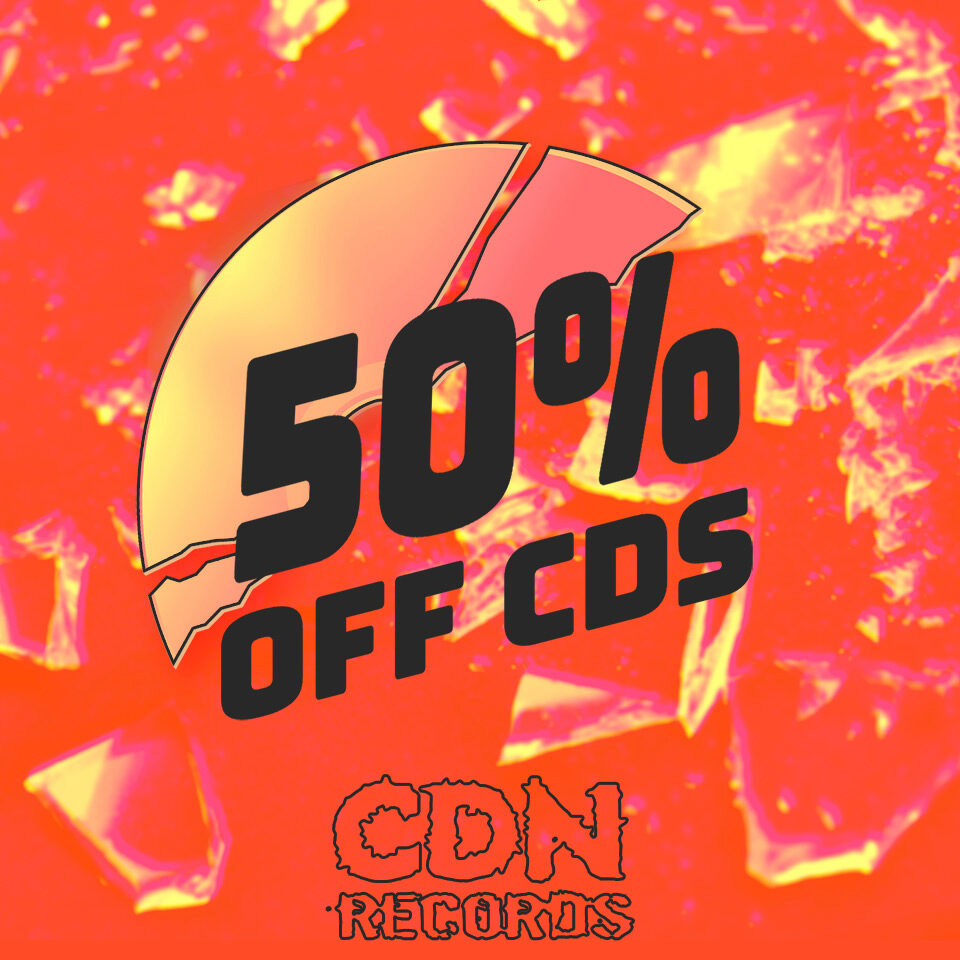 Promo graphic for 50% off CDs in August