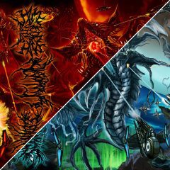 Promo showing cover in both red & blue