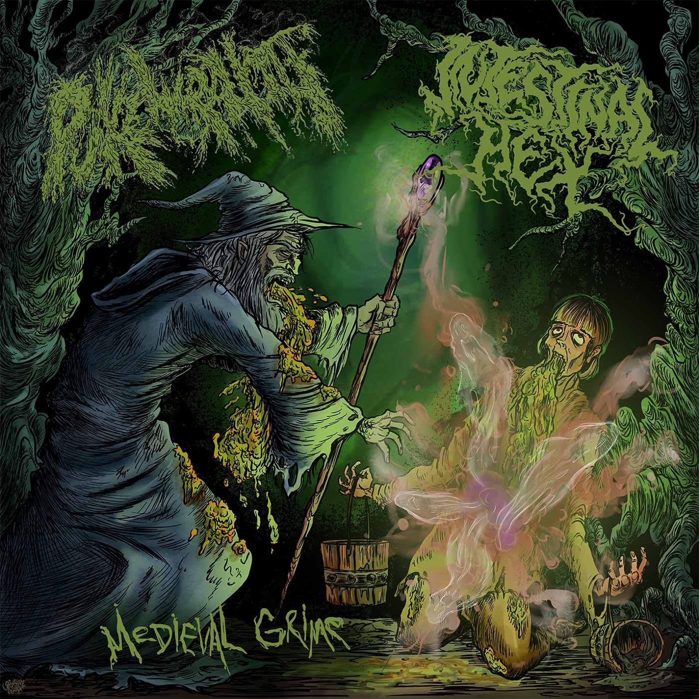 Intestinal Hex / Pukewraith - Medieval Grime Split Intestinal Hex / Pukewraith - Medieval Grime Split