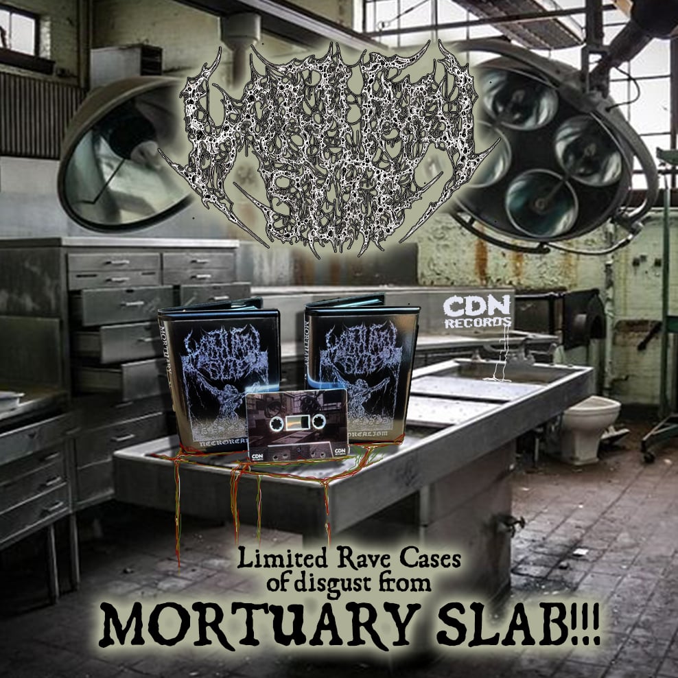 Mortuary Slab - Necrorealism (Rave Case Cassette) Promo graphic for rave tape