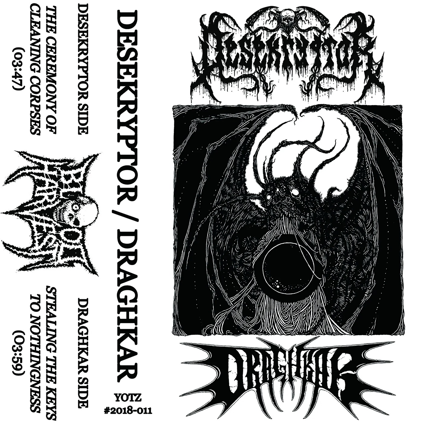 Desekryptor / Draghkar - Split (Cassette - White Shell) Desekryptor / Draghkar - Split (Cassette - White Shell)