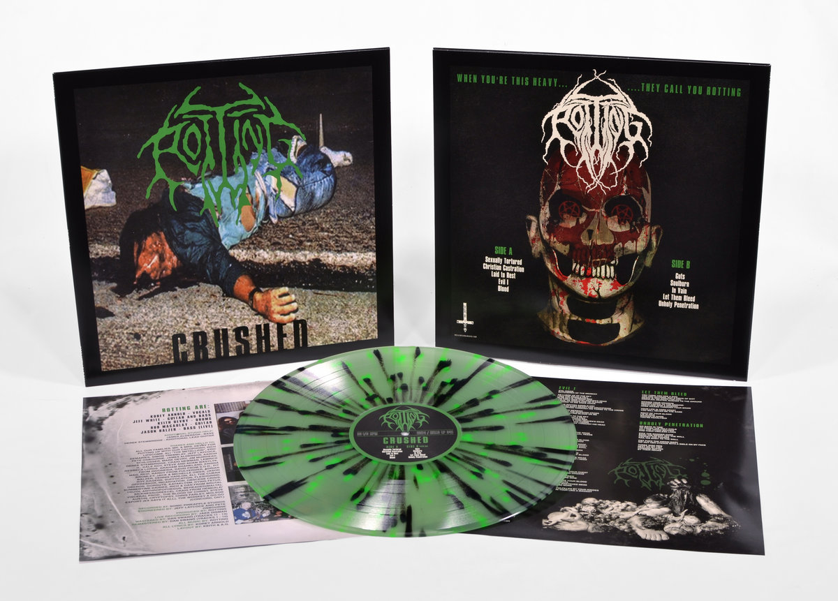 Rotting - Crushed (LP - Coke Bottle Green w/ Black & Neon Splatter) Rotting - Crushed (LP - Coke Bottle Green w/ Black & Neon Splatter)