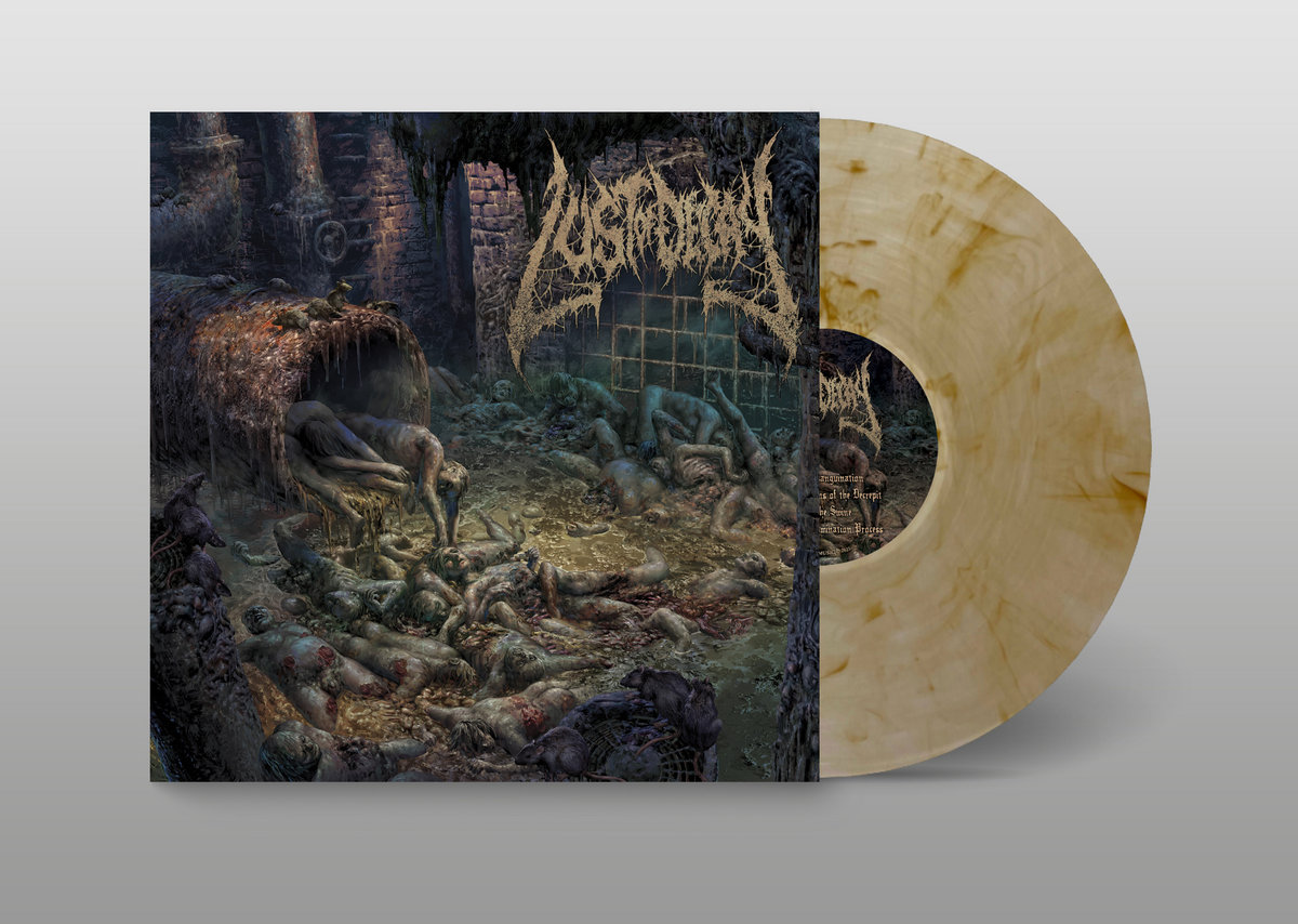 Lust of Decay - Entombed In Sewage (LP - Tan) Tan vinyl mockup