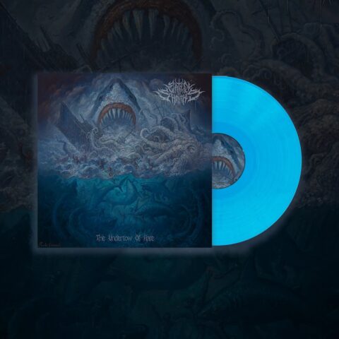 Blue vinyl mockup
